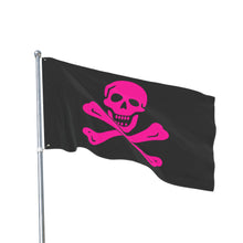 Load image into Gallery viewer, Neon Pink Pirate Skull and Crossbones Flag Double-Sided - Multiple Sizes