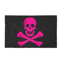 Load image into Gallery viewer, Neon Pink Pirate Skull and Crossbones Flag Double-Sided - Multiple Sizes
