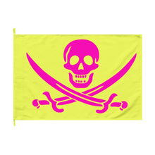 Load image into Gallery viewer, Neon Pirate Jolly Roger Flag — Double-Sided Skull &amp; Crossed Swords Outdoor Banner
