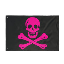 Load image into Gallery viewer, Neon Pink Pirate Skull and Crossbones Flag Double-Sided - Multiple Sizes

