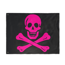 Load image into Gallery viewer, Neon Pink Pirate Skull and Crossbones Flag Double-Sided - Multiple Sizes
